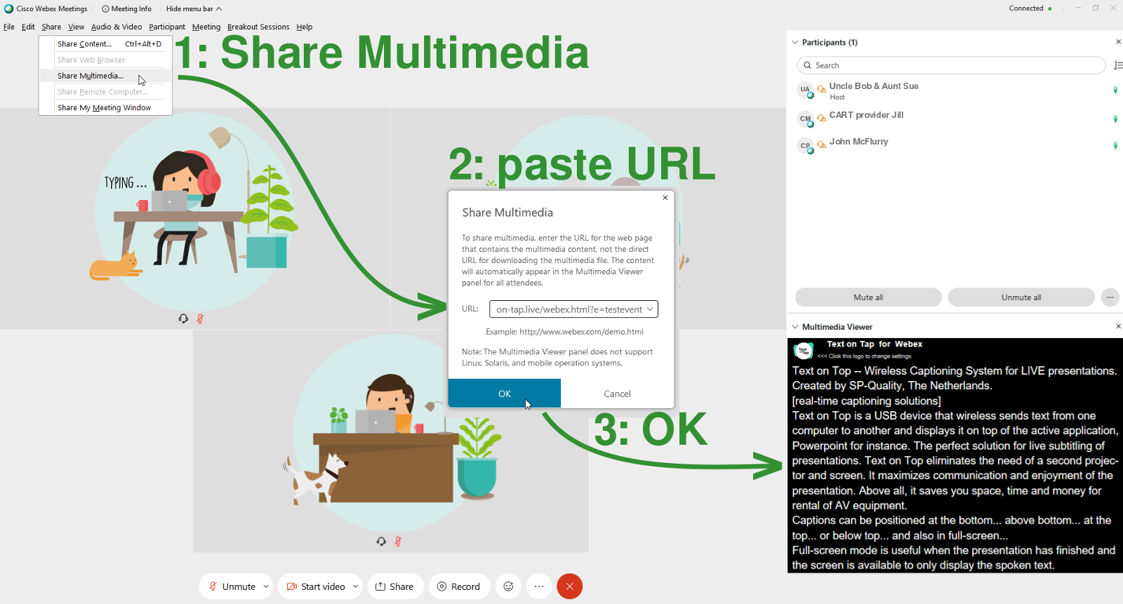 Setting up Text on Tap for Webex